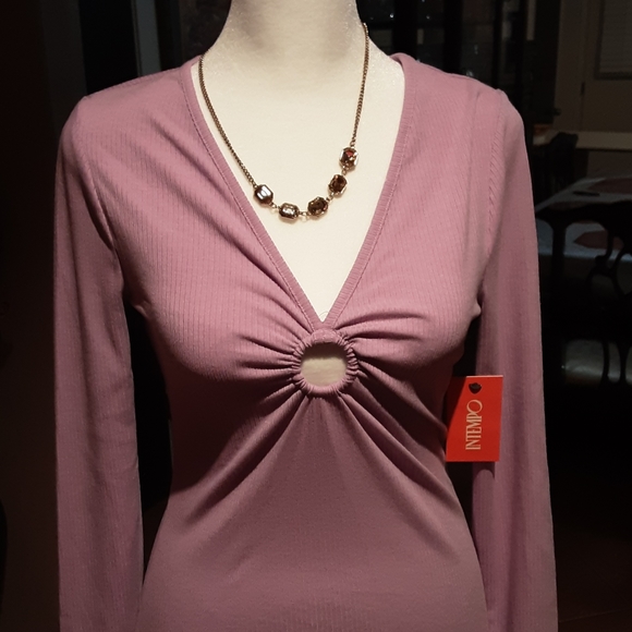 INTEMPO Purple Blouse Spandex - Picture 3 of 6